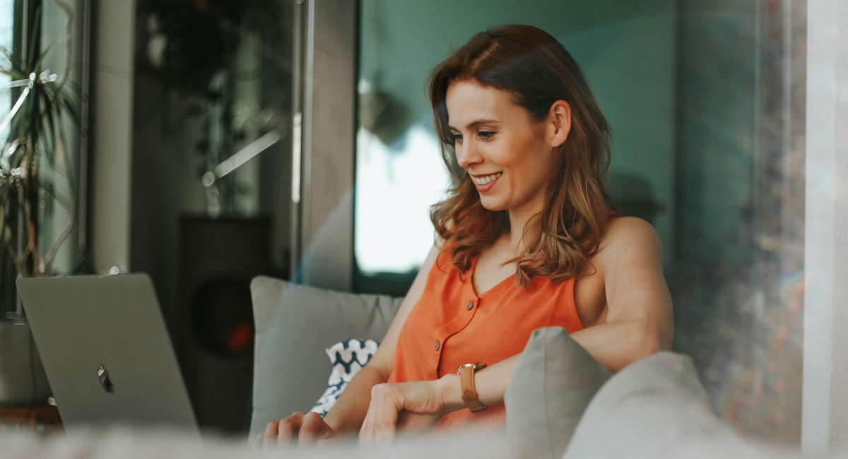 Woman using reliable and efficient managed internet services